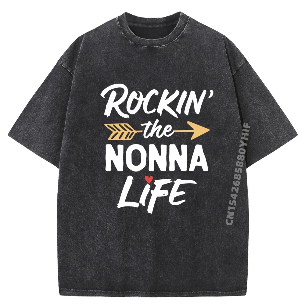 

Rockin The Nonna Life Cute Cotton Fabric T Shirts Dad Tops Tees Retro VALENTINE DAY RFashion Tee-Shirts Retro Washed Design