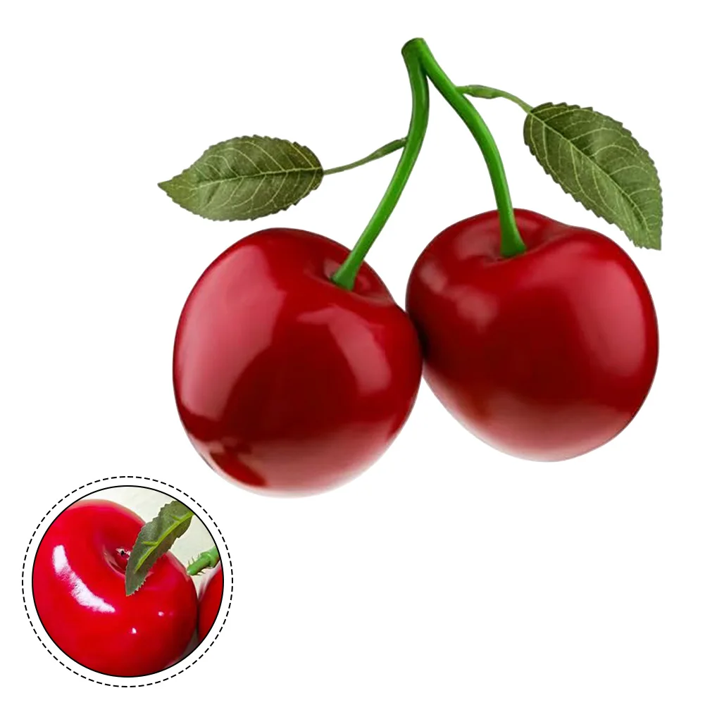 

11cm Double Head For Cherry Red Artificial Large For Cherry Fake Fruit Decoration Simulation Big For Cherry Artificial Fruits