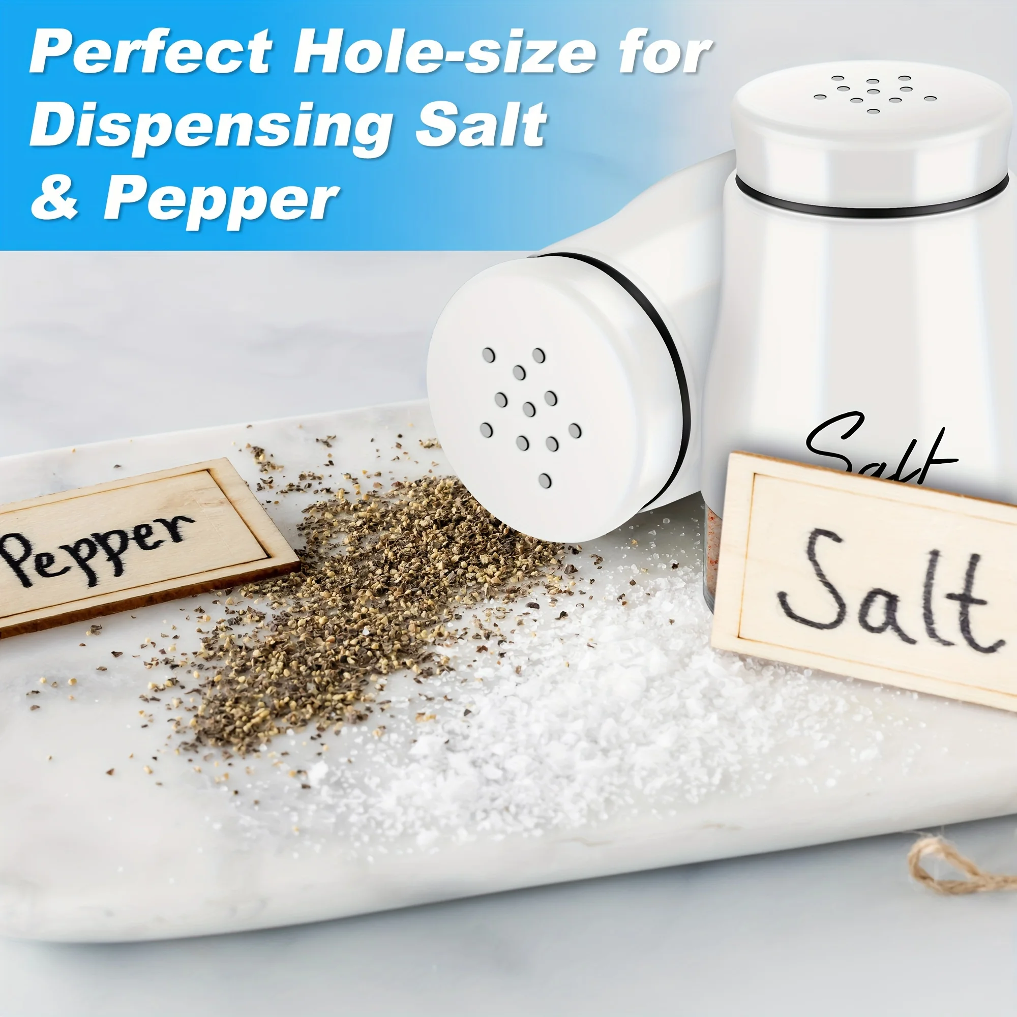 2pcs/set 5oz Salt and Pepper Shaker Set Stainless Steel Seasoning Bottle For Camping BBQ Refillable Spice Dispenser Kitchen Stuf