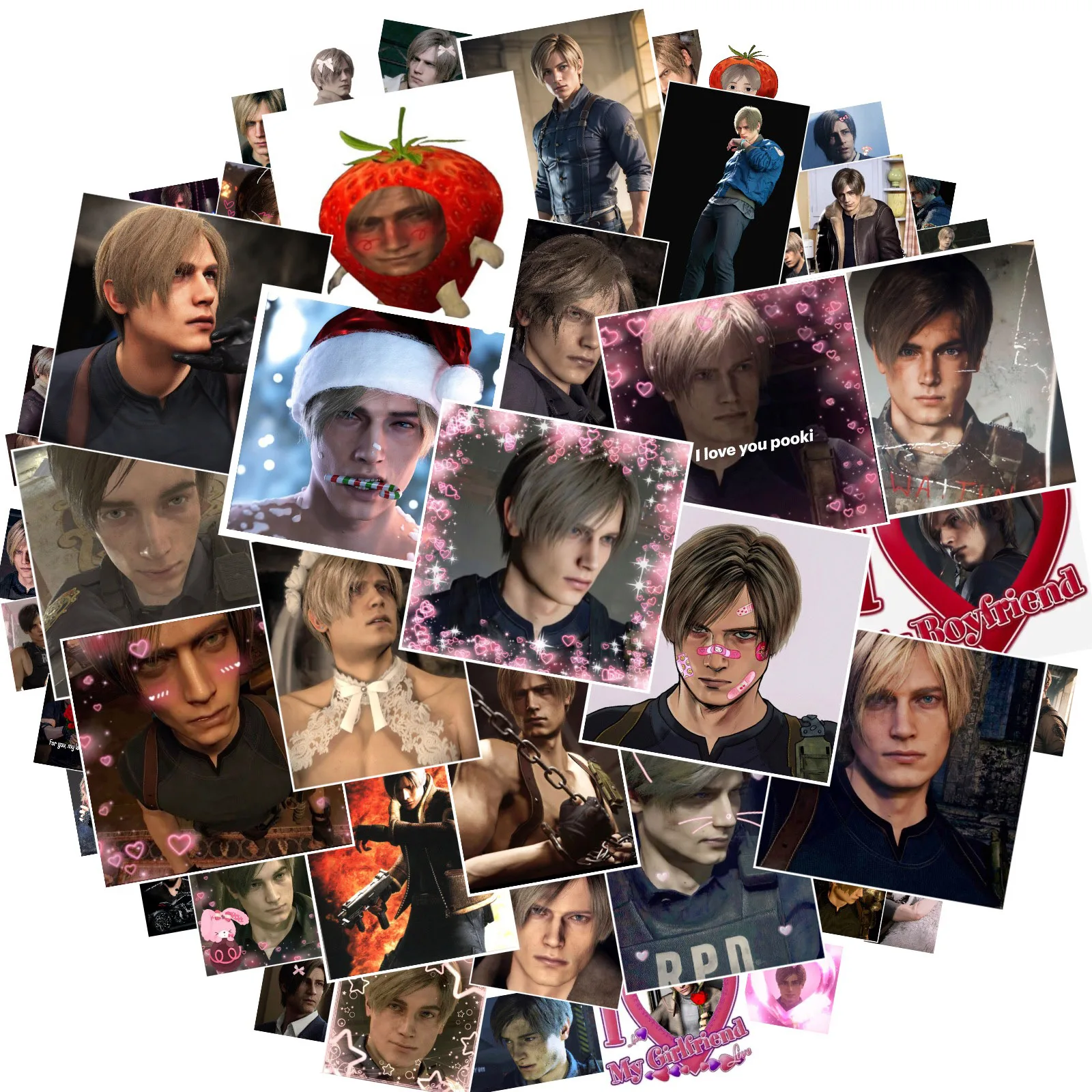 10/30/50PCS Leon S Kennedy Stickers Catoon Waterproof Graffiti Vinyl Decals Laptop Toy Kid Gifts