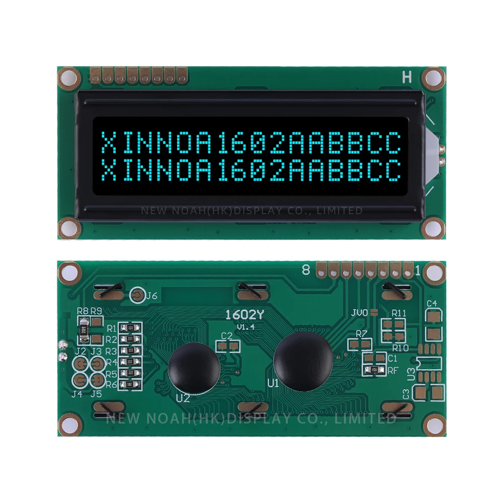 BTN black film Ice Blue 1602Y Serial Port LCD Module 2*16 2X16 1602 Multiple Word Libraries AIP31068 Character LCD Screen