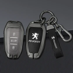 Zine Alloy Car Remote Key Case Shell Cover Protection Fob For Peugeot 308 408 508 2008 3008 4008 5008 Keyless Keychain Accessory