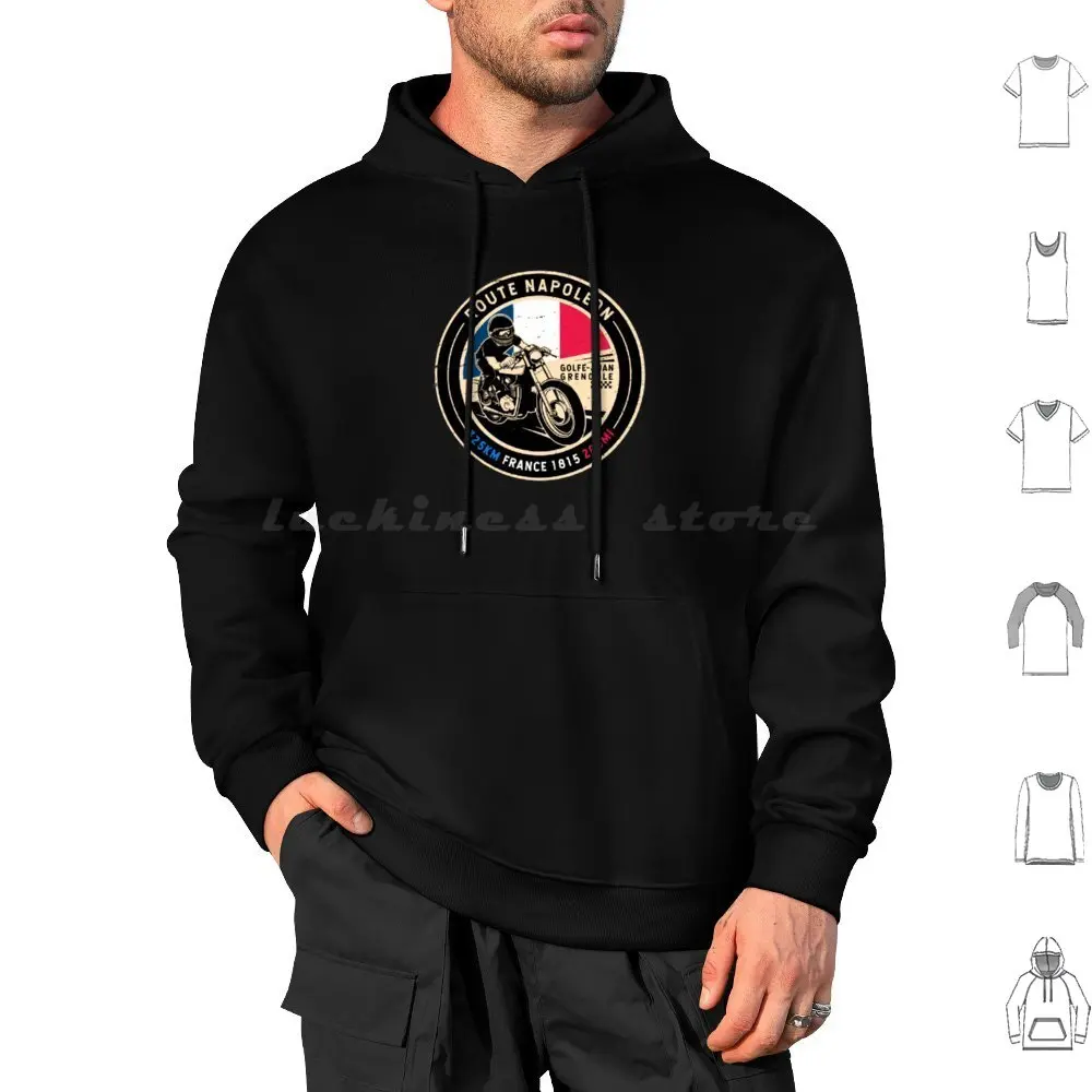 Route Napoleon France Motorcycle Hoodies Long Sleeve Route Napoleon Route Napoleon Europe History Motorcycle