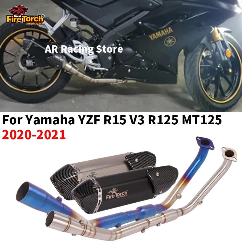 Motorcycle Exhaust Full System For Yamaha YZF R15 V3 R125 MT125 Mt 125 2020-2021 Escape Moto Front Pipe