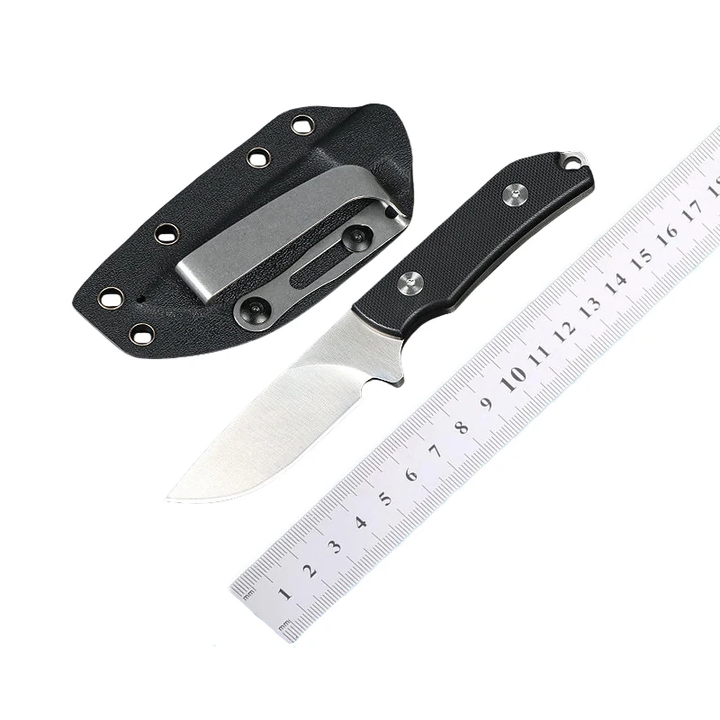Fwolf ストレート固定刃ナイフ 5CR13MOV ブレードキール + G10 ハンドル EDC 狩猟キャンプ戦術サバイバルツールナイフ