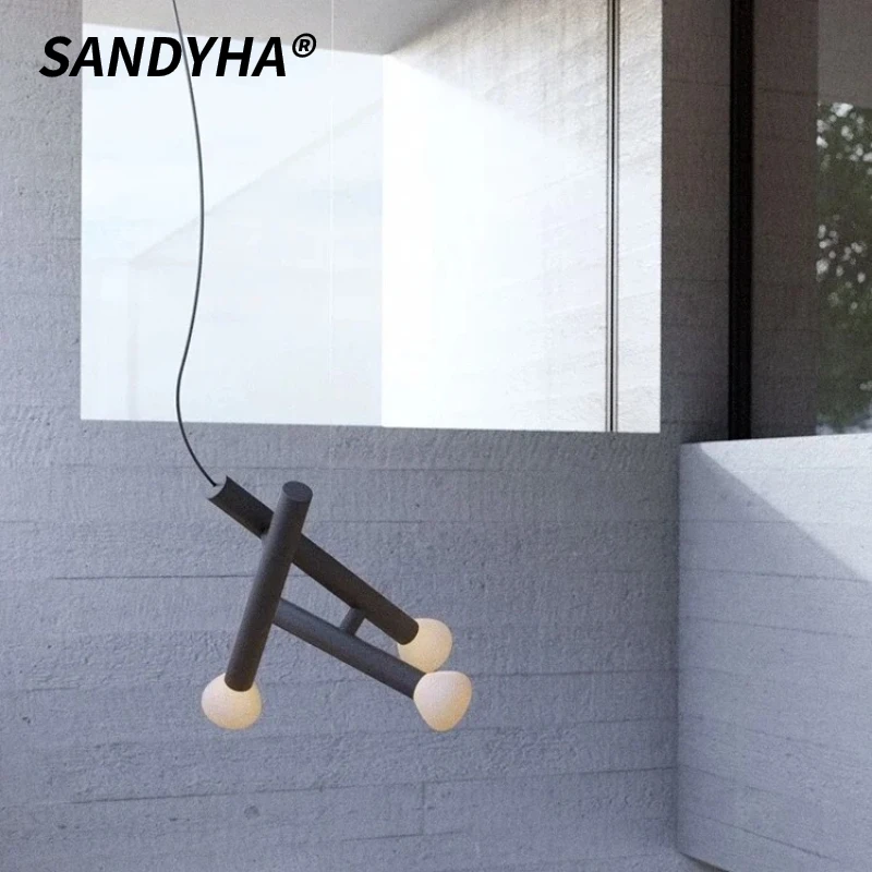 

SANDYHA Nordic Simple Chandelier Creative Long Line Bedside Lamp LED Hanging Lamp For Restaurant Bar Living Room Home Decoration