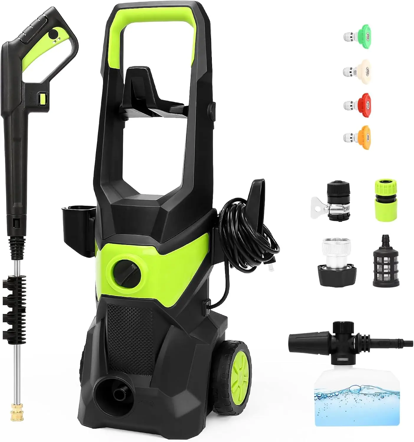 

2025 Electric Pressure Washer, 4800 PSI 3GPM Power Washer with 4 Quick Connect Nozzles, High Pressure Cleaning Machine with Foam