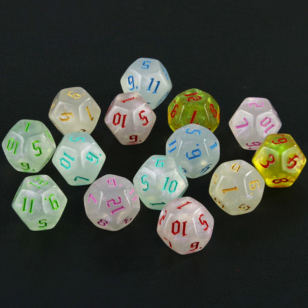 12 Sided Polyhedral Dice Set 10pcs D12 Games Dice for D&D RPG Playing Table Game Entertainment Supplies