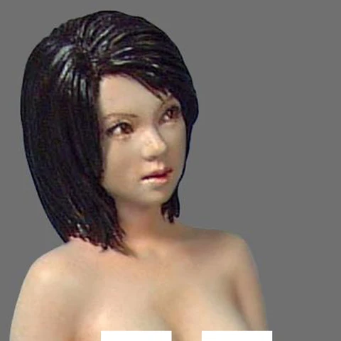 1/12 A maiden with black hair Resin kit Figure GK Japanese human subject matter Whole body Uncoated No colour