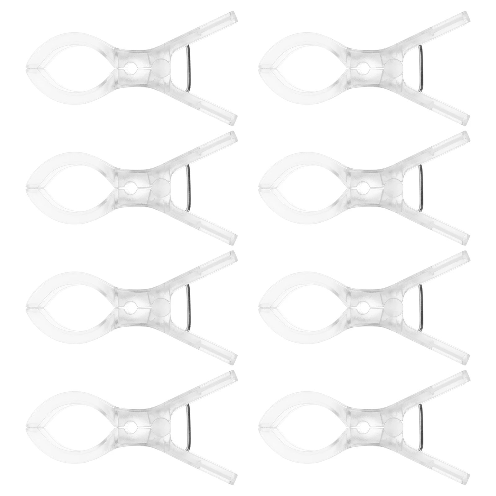 

8Pcs Beach Towel Clips Jumbo Size Clear White Plastic Clothes Pins for Windproof Quilt Clothes Hanger Clips for Lounge