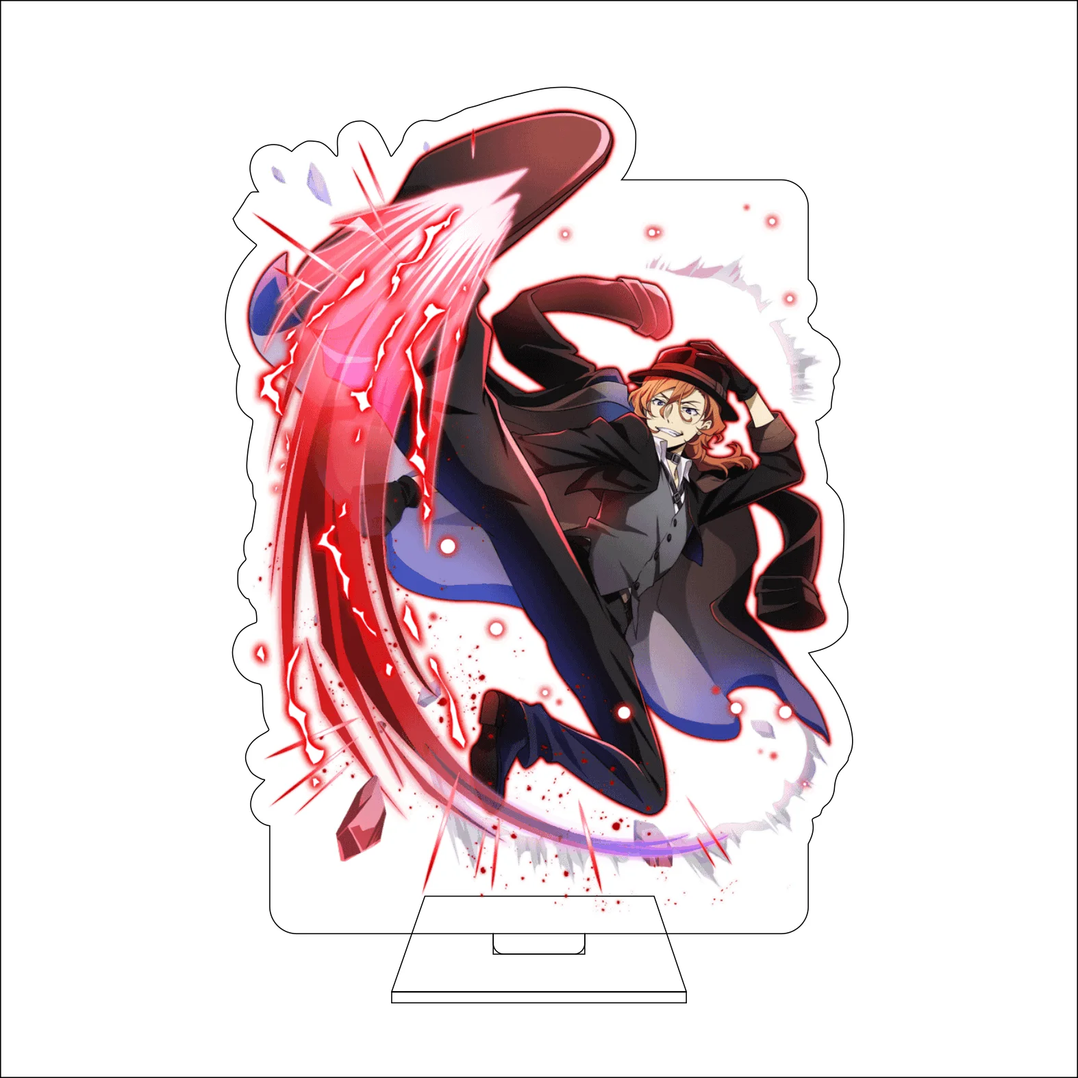 Figura de Acrílico de 16CM do Anime Bungo Stray Dogs para Cosplay, Suporte Decorativo de Ryunosuke Akutagawa e Nakahara Chuuya, Presentes e Ornamentos