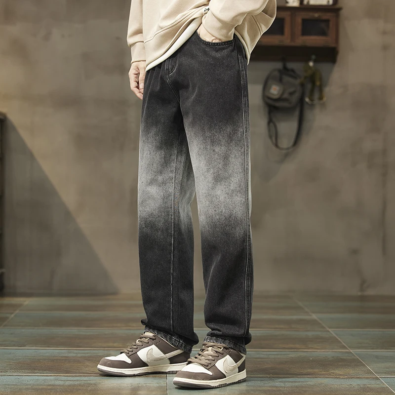 

Модные свободные прямые повседневные универсальные длинные джинсы Весна/Лето 2026