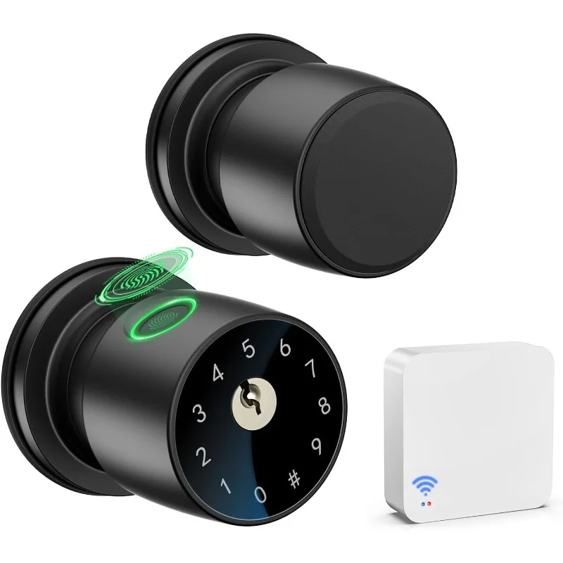 

Fingerprint Door Knob with Tuya Gateway 2.4G Fingerprint Door Lock Biometric Door Lock with App Control for Apartment Of