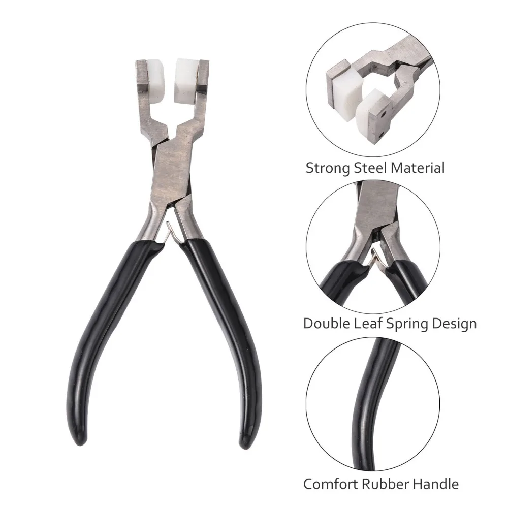 Iron 3 Wire Looping Pliers Concave Round Nose Plier for Loops and Jump Rings DIY jewelry making Tools Black 17x5.6x2.2cm