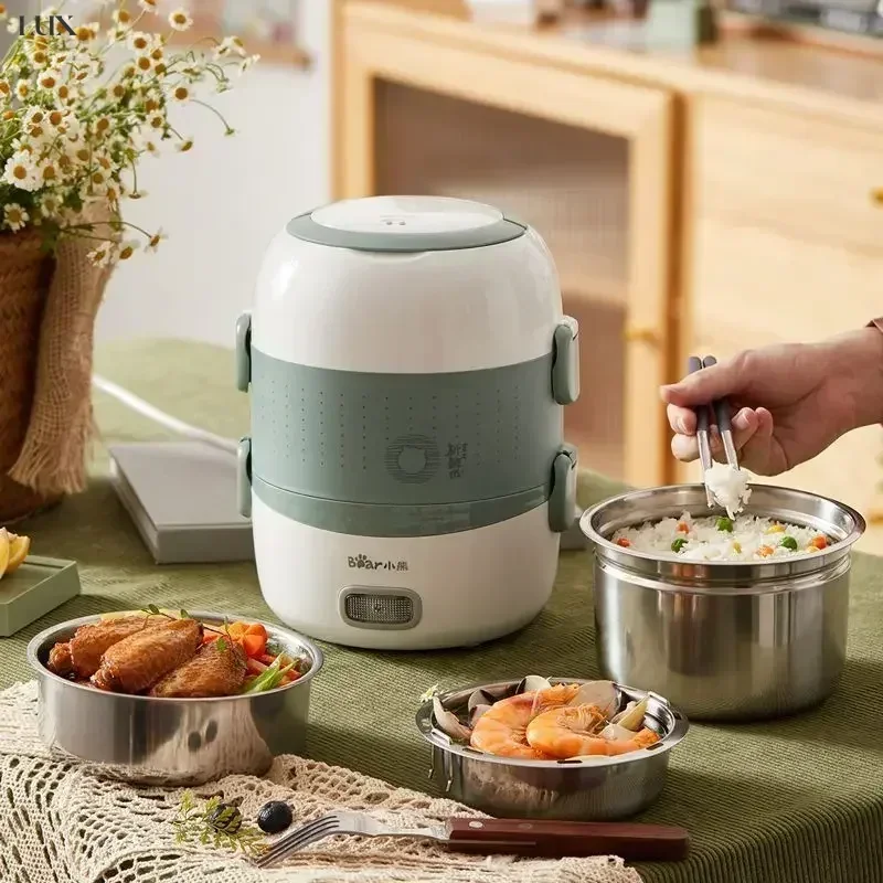 Electric Insulated Heating Lunch Box - Self-Heating for Steamed Rice, Vegetables & More. lonchera electrica