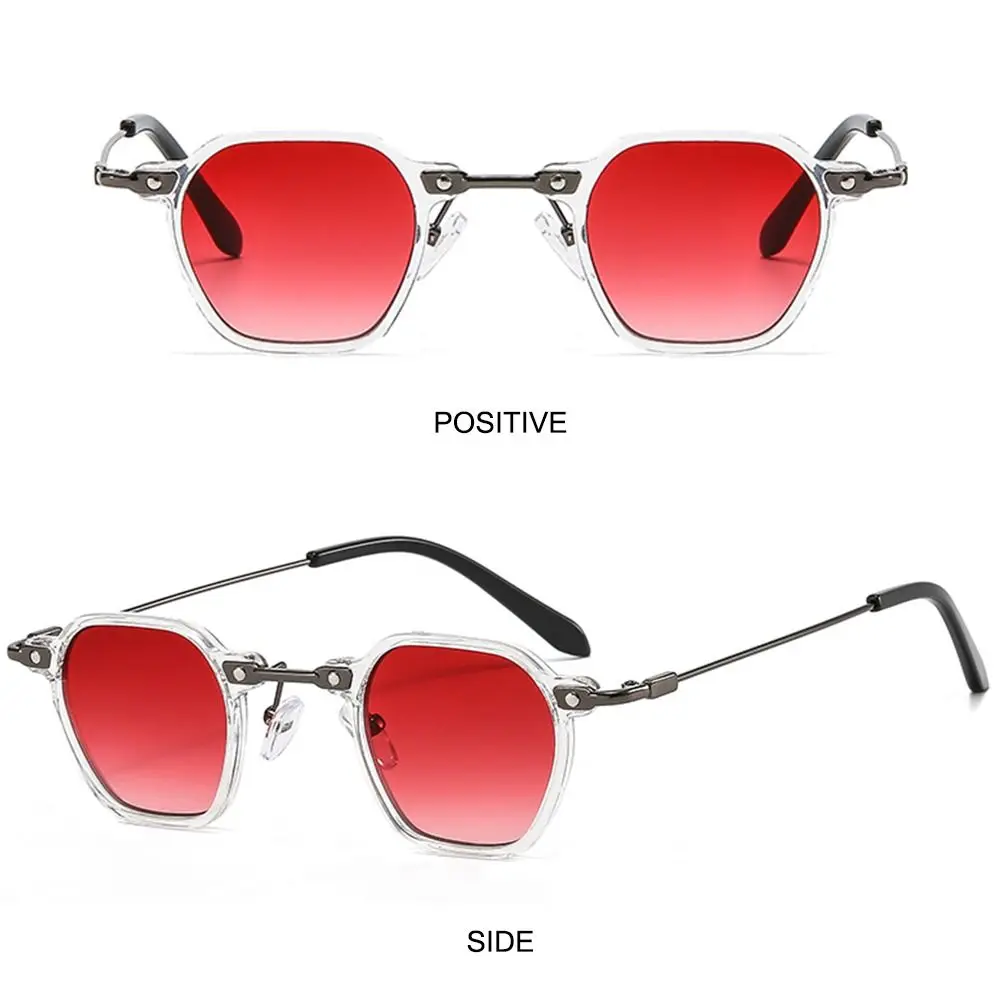 نظارات شمسية كلاسيكية بإطار مضلع من Avant Garde Ocean Color Hip Hop Shades نظارات شمسية صغيرة للنساء والرجال #4