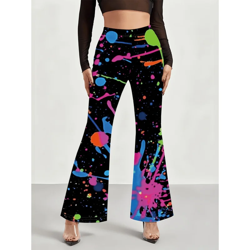2026 Women'S High-Waisted Bohemian Flared Bell-Bottom Pants - Retro 70s Vintage Floral Print Trousers,Shable Non-Sheer