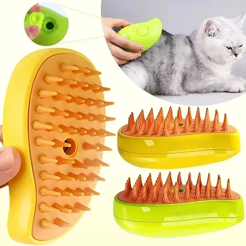 Electric Cat Dog Steam Brush Massage Combs Pet Steamy Spray Brushes Pet Remove Tangles and Loose Hair Cat Grooming Supplies