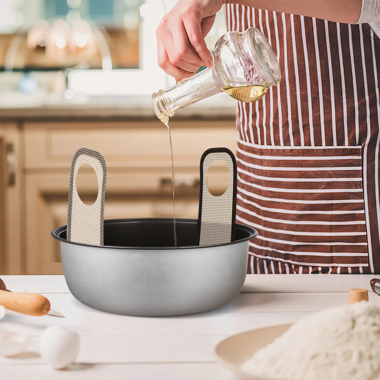 

1pc Bread Baking Mat Brown Glass Fiber Dough Transfer Mat Long Handle Non-Stick Easy Clean Rolling Mats For Kitchen Baking