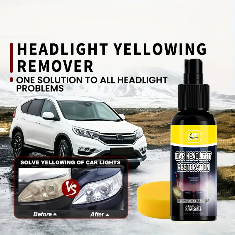 KJM Autokoplampherstelkit Vergeling Verwijderingsvloeistof Verbeter de helderheid van de straal en helderheid Eenvoudige toepassing voor alle voertuigen
