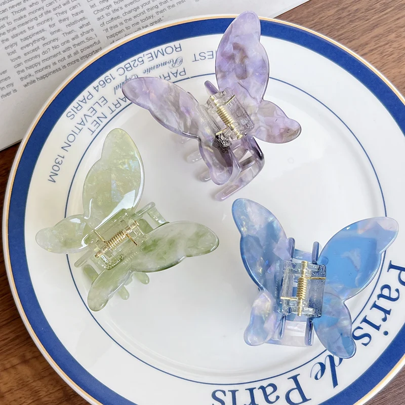 Super Mermaid Color Series~Korean FRANCE Butterfly Hair Grab Clip French Back of Head Disc Hairclip Shark Clip Medium view 5