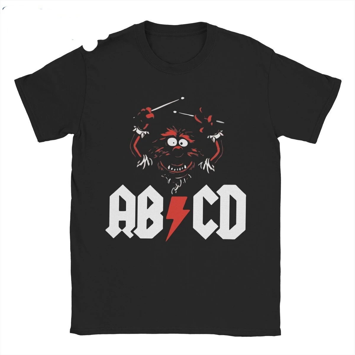 Men T-Shirt  Animal Drummer ABCD T Shirt The Muppets Show Vintage Cotton Tee Shirt Crew Neck Tops Graphic Printed