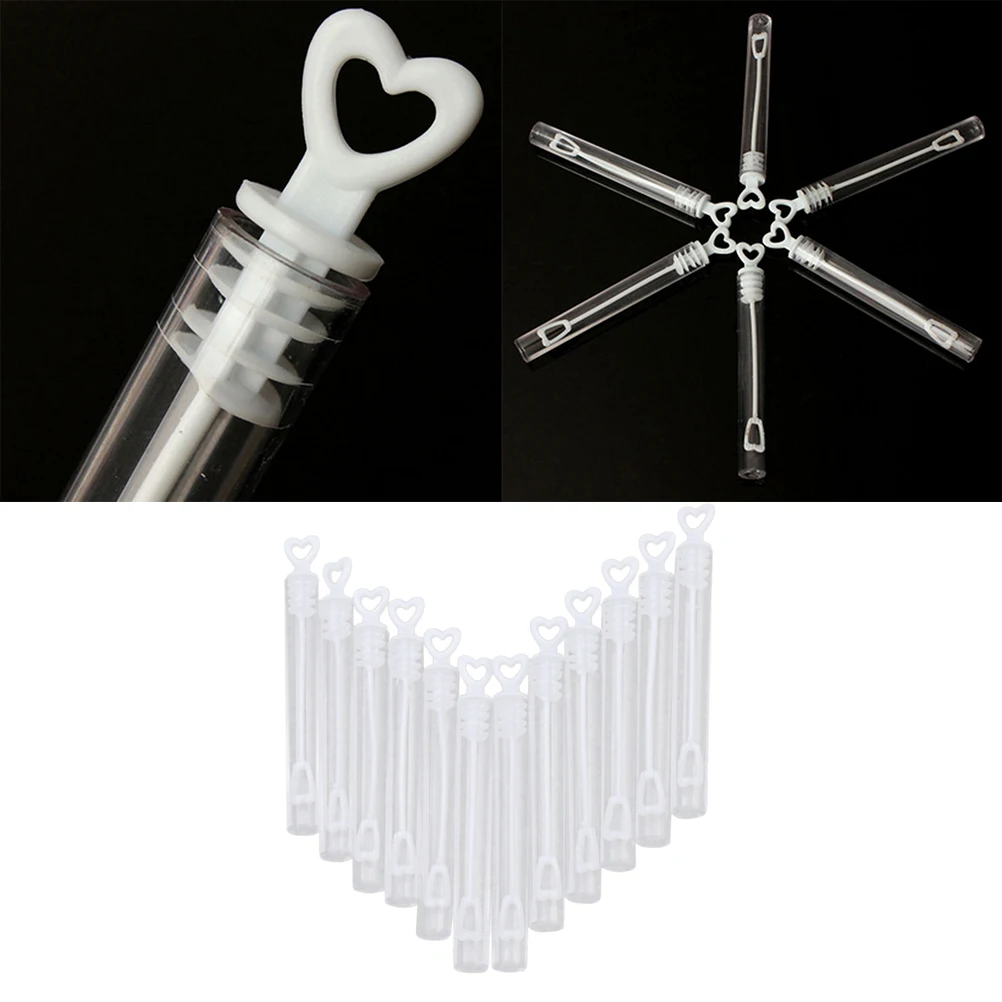 

30pcs Empty Bubble Bottles Heart Shape Cap Safe Plastic Kids Party Favors Wedding Bridal Showers Graduations Gifts Bubble Wand
