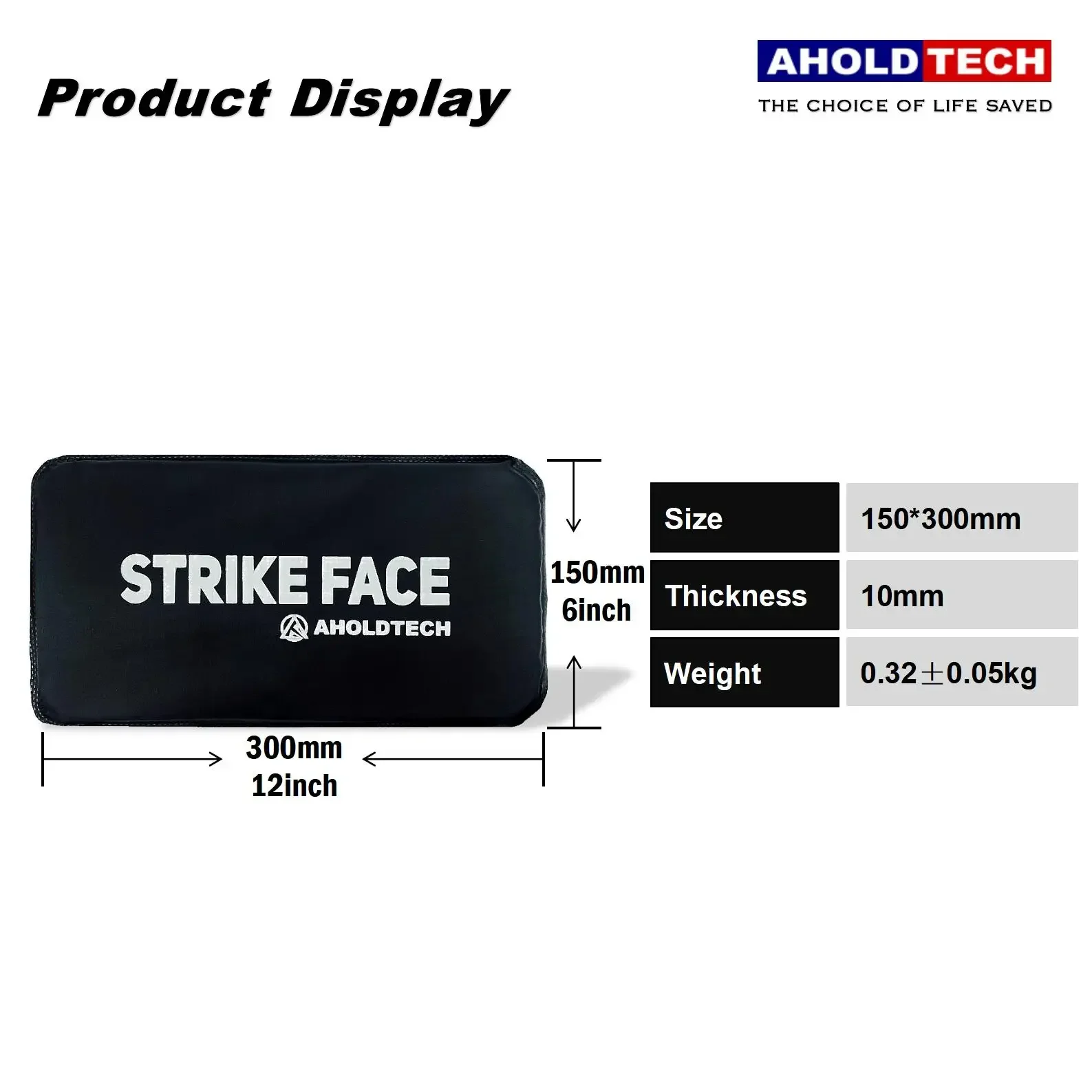 Aholdtech PS01-ST04 NIJ IIIA 3A Panel de armadura suave chaleco balístico tablero a prueba de balas placa lateral de cintura 6*12