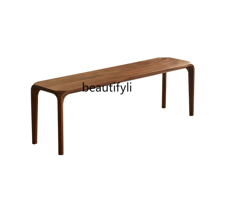 

North America Black Walnut Bench Simple Solid Wood Bench Home Mortise Creative Bed End Stool