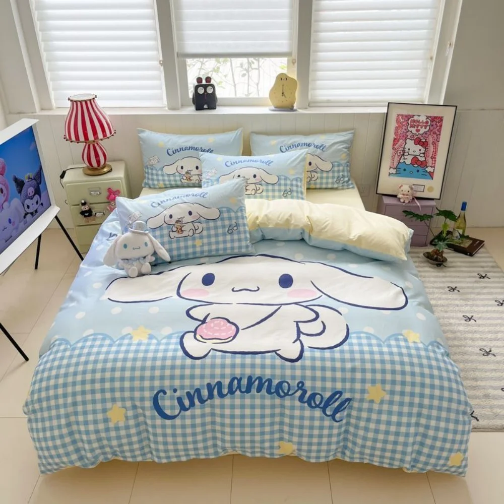 

Hello Kitty Cartoon Cute All Season Duvet Cover Comforter Bedding Sets Soft Quilt Cover and Pillowcases Single/Double/Queen/King