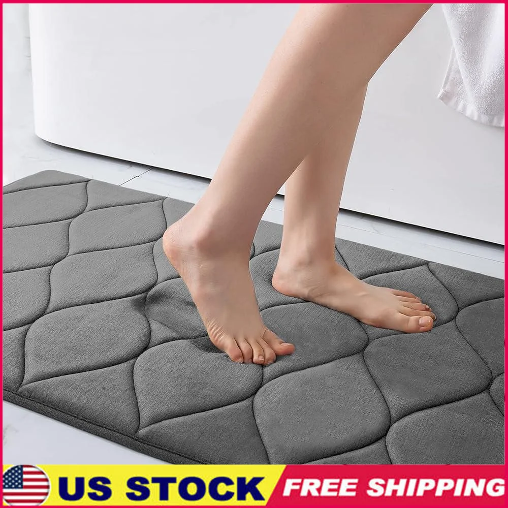 

Ultra Soft Non-Slip Memory Foam Bath Mat Water Absorbent Machine Washable Bathroom Kitchen Bedroom Indoor Outdoor Use