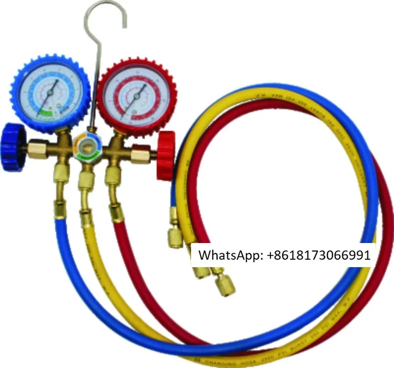 

Цифровой манометр для трубопроводов R134A R12 R22 и R502, 5 футов, 3-сторонний, одинарный, система отопления и диагностики переменного тока, набор манометров для трубопровода
