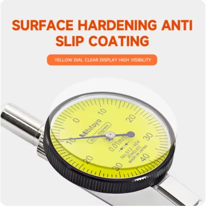 ميتوتويو No.513-404 الدقة مستقرة 0.01 لوحة 0-0.8 مللي متر 32/38 مللي متر مؤشر كادران ليفيير التناظرية Jauge A Cadran Outils De M