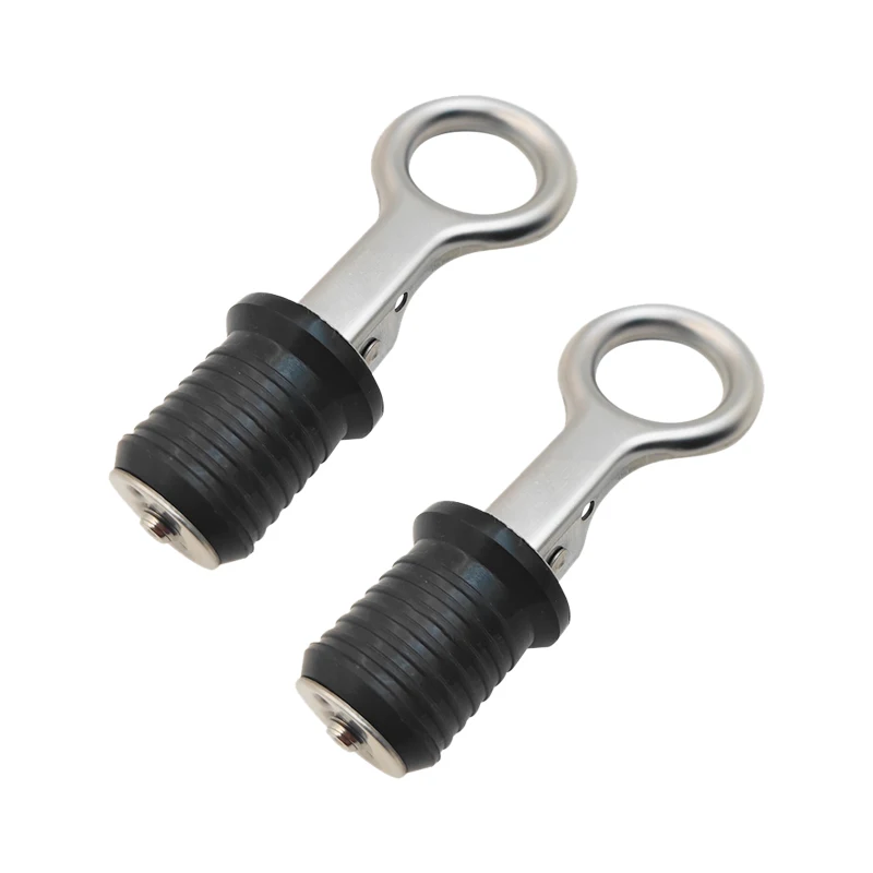 

2pcs Boat Marine 1 Inch Stainless Steel Snap Handle Locking Rubber Drain Plug High Quality