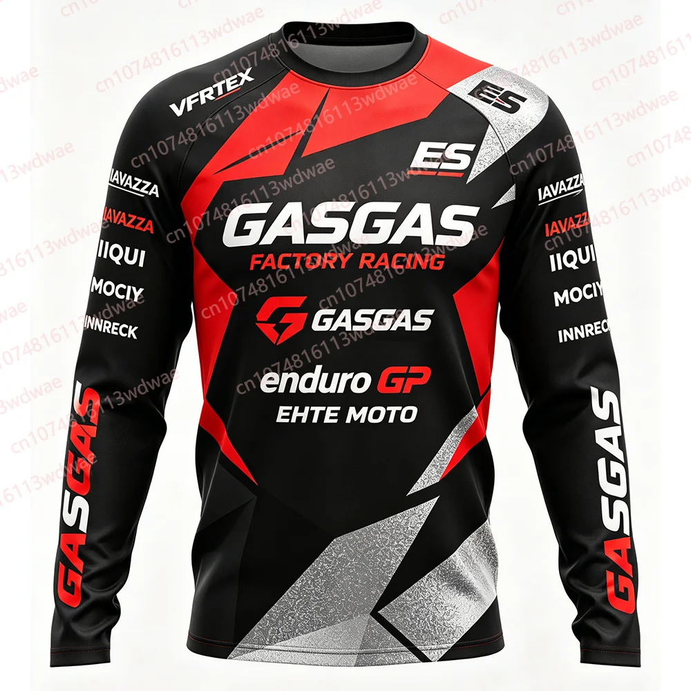 2026 Neues GASGAS Factory Racing Enduro GP Motocross Trikot Herren Silber Langarm Atmungsaktives Offroad Outdoor Motorrad-Shirt