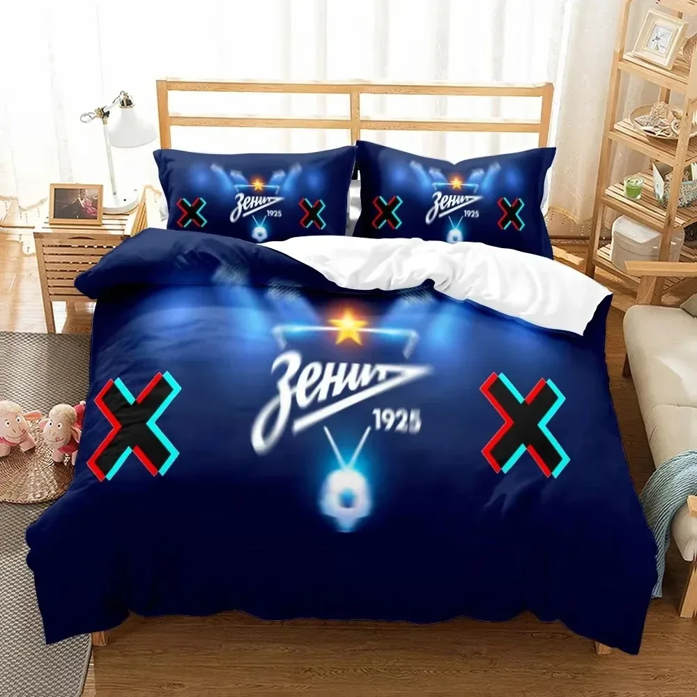 

Football FC Zenit Saint Petersburg Bedding Set Boys Girls Twin Queen Size Duvet Cover Pillowcase Bed Kids Adult Home Textiles