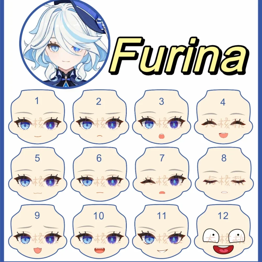 

Anime Game Furina Ob11 GSC Face Handmade Faceplates Collaborative Content Creation Cosplay Accessories