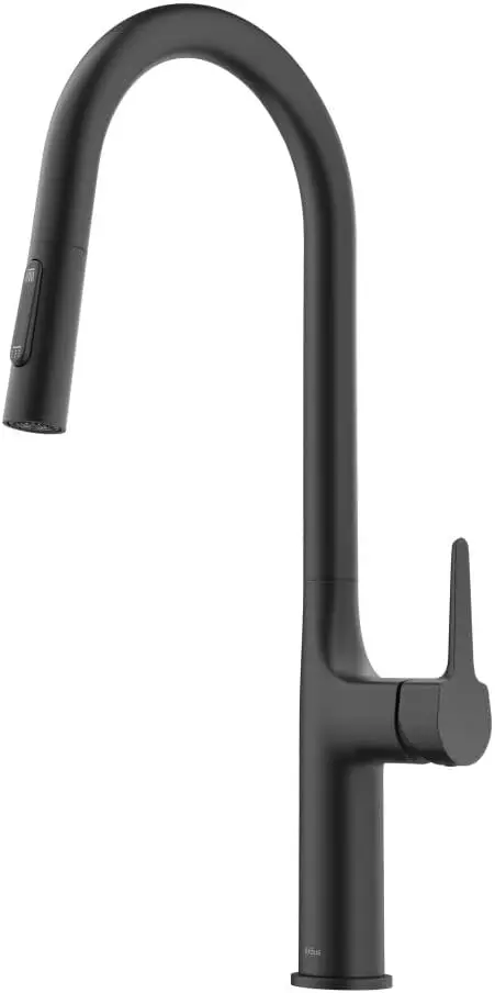 

Oletto Tall Modern Pull-Down Single Handle Kitchen Faucet in Matte Black, KPF-3101MB