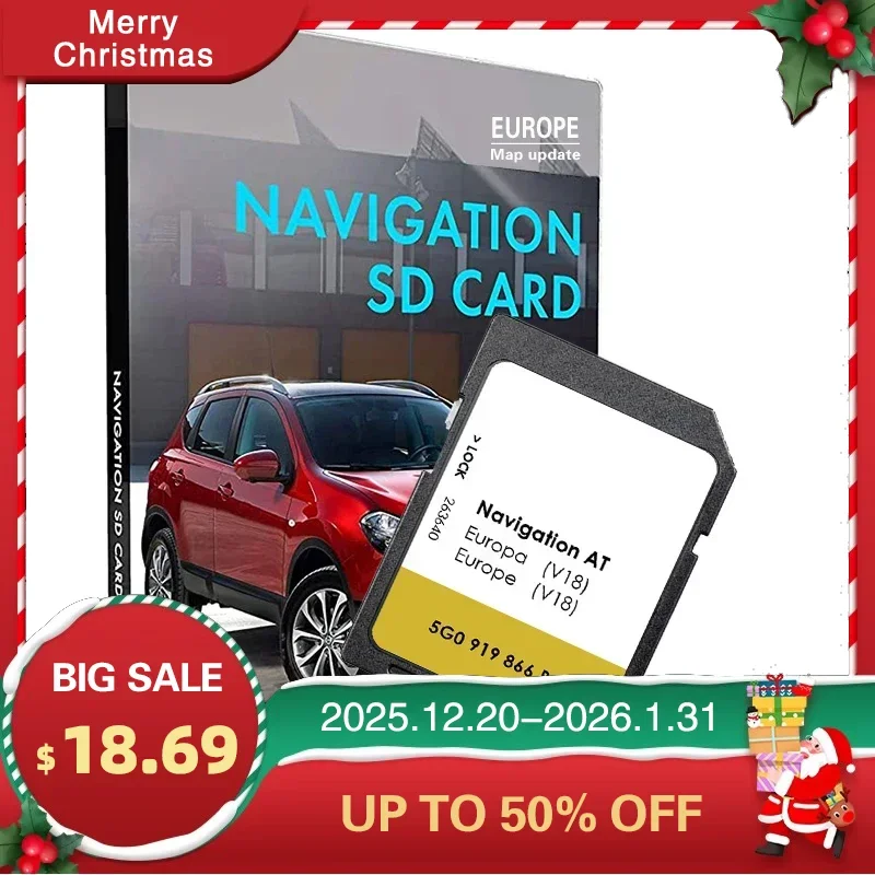

AT V18 Sat Nav Map Navigation for VW MIB1 2023 Latest Europe Card GPS Card