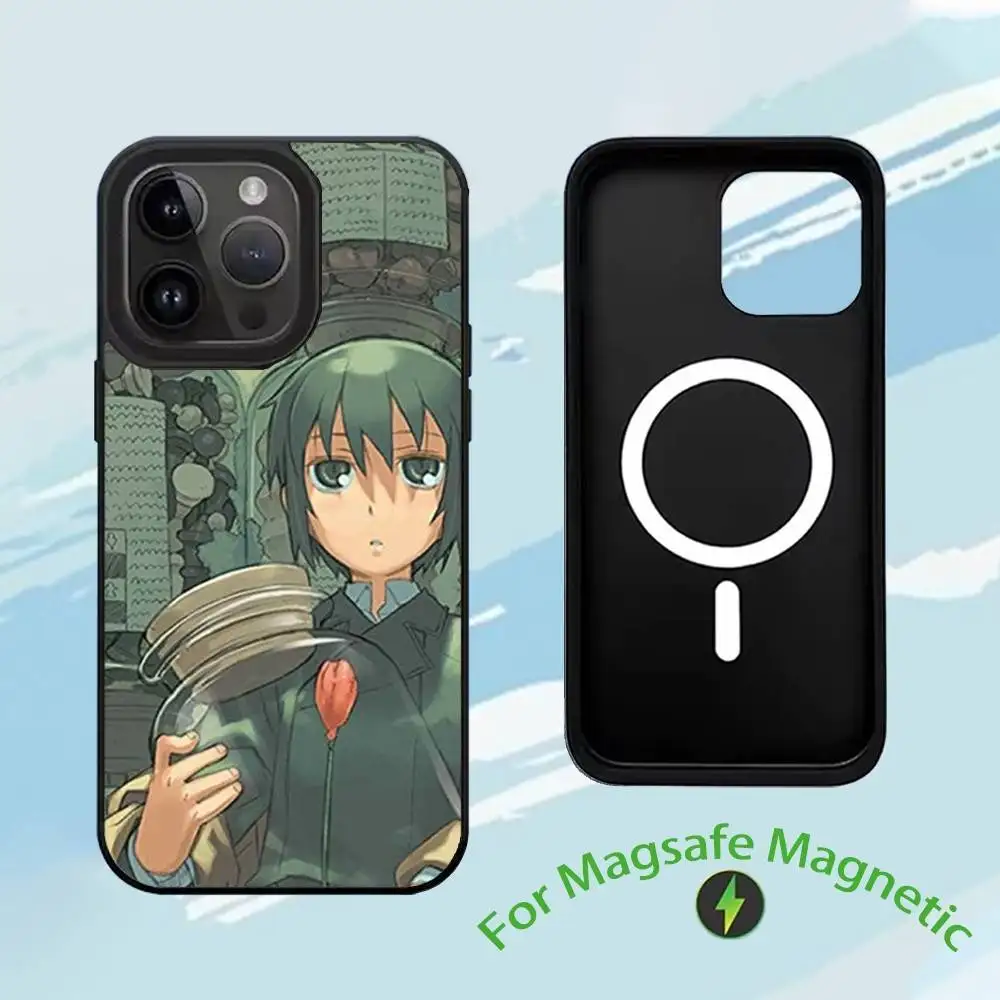 Capa de telefone anime t-o mundo bonito para iphone17,16,15,14,13,12,11, plus, pro, max para magsafe capa de carregamento sem fio