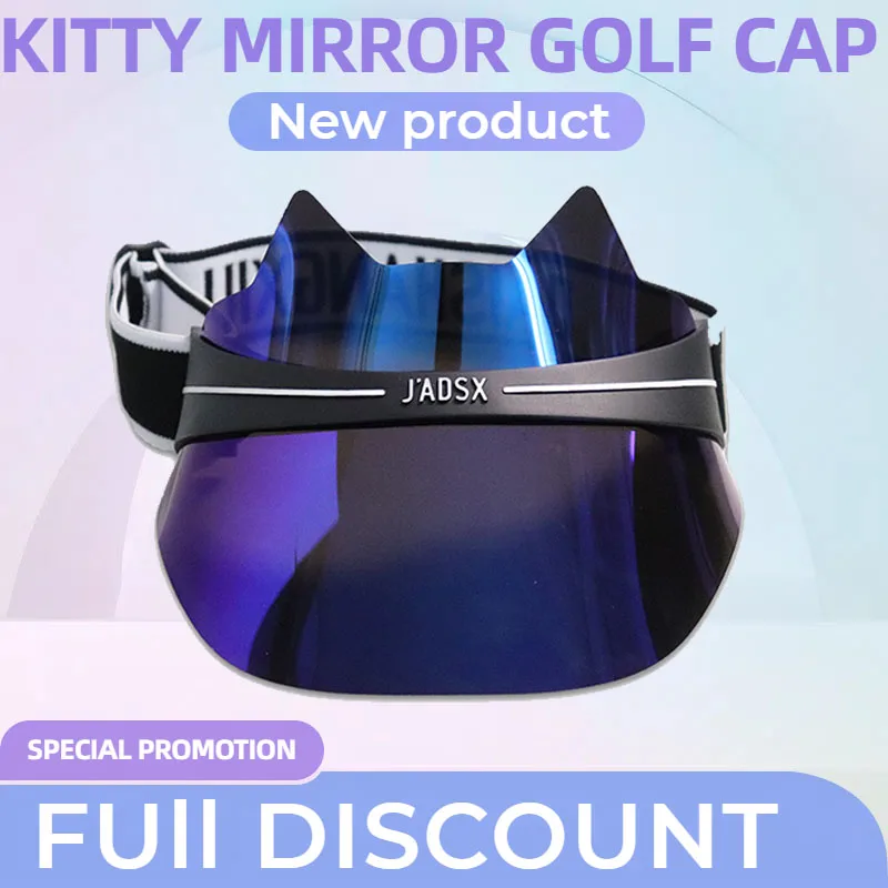 

Gradient Purple Mirror Visor Golf Cap Bling Casual Sport Kitty Sun Hats Fashion Adjustable UV Protect Sunblock Travel Vacation