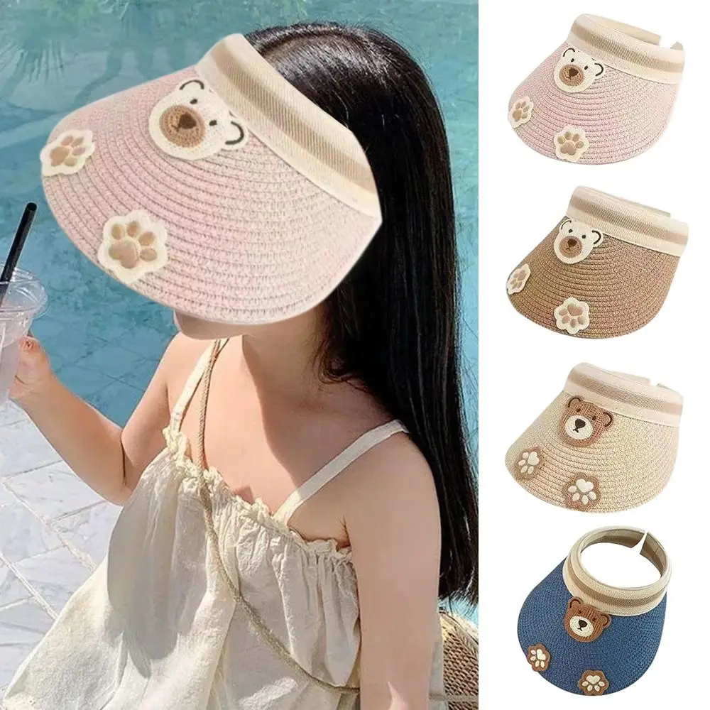 

Cute Cartoon Children Sunshade Hat Breathable UV Protection Straw Cap Outdoor Sunscreen Hat Summer
