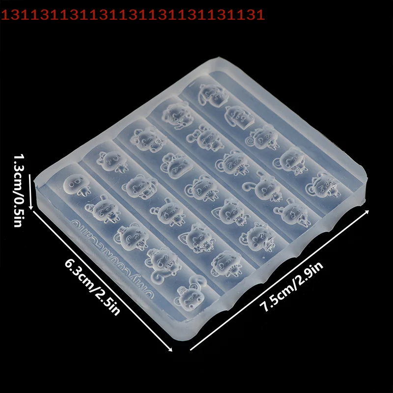 Moldes de silicone para arte em unhas, relevo 3d, desenho animado, animal, coelho, gato, cachorro, design, faça você mesmo, decorações de arte em unhas, modelo de manicure transparente