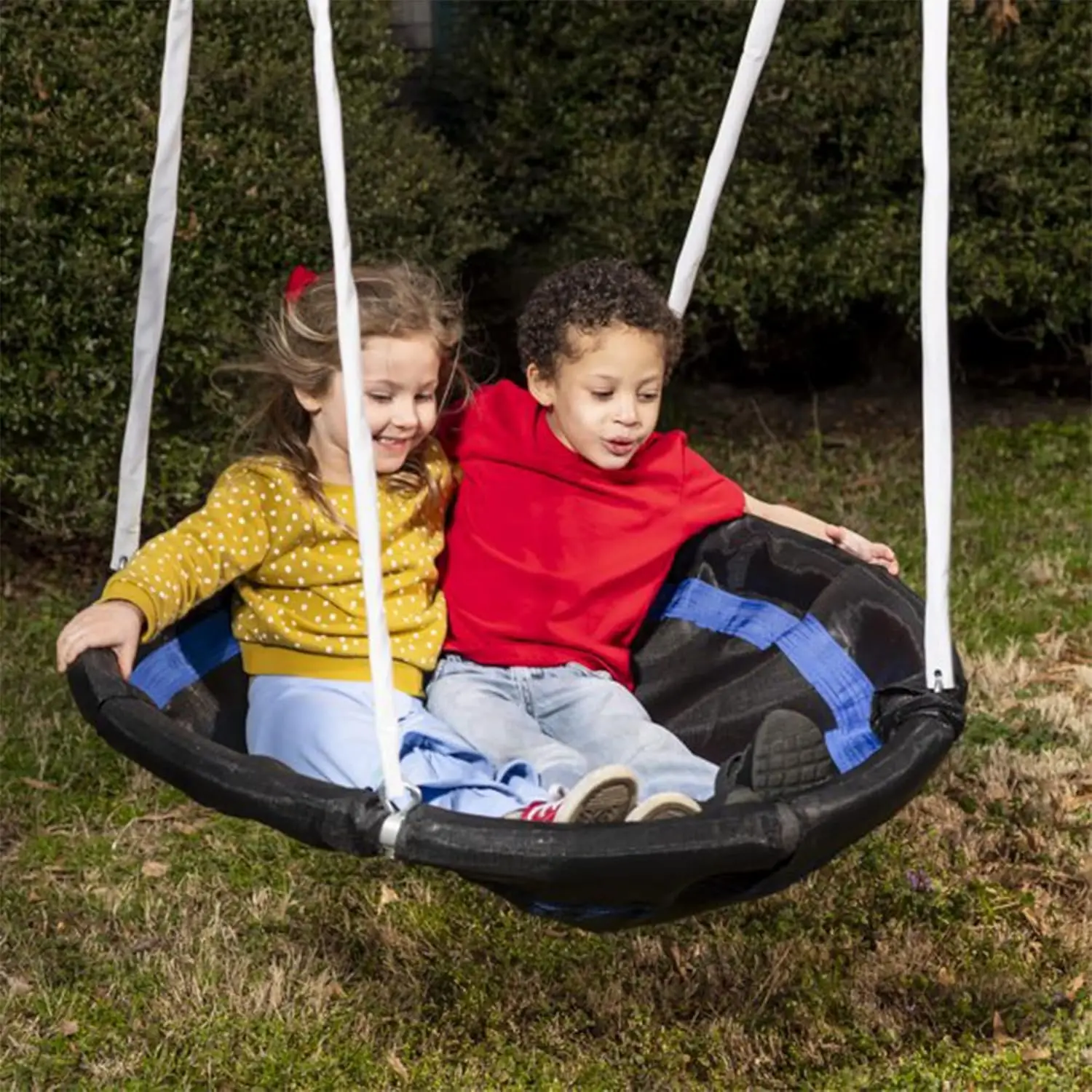 Freedom diversão metal a-frame crianças conjunto de balanço ao ar livre 7 criança capacidade quintal playground brinquedo conjunto com slide, 3 tipos de balanço e ver