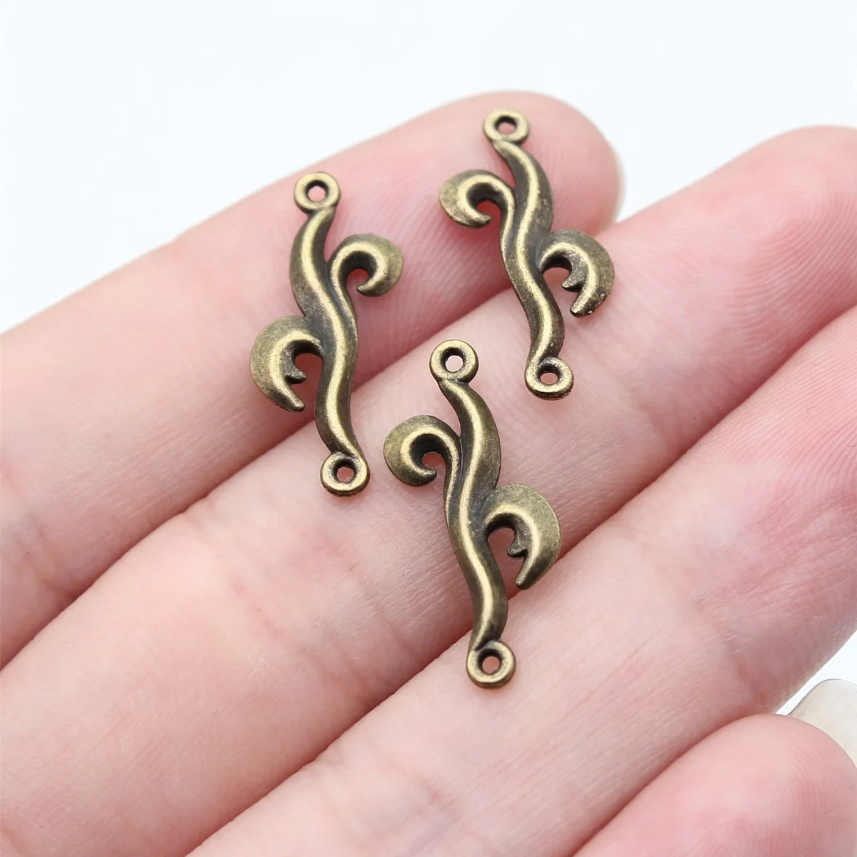 Newest 20Pcs 22*8.2mm Grass  Charms for DIY Jewelry Making Plant Connector Pendants Findings for Necklace Earring Bracelet Craft