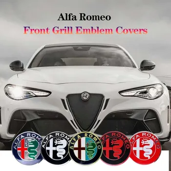 5 Farben 75 mm Auto-Fronthauben-Emblem-Logo-Heckabzeichen für Alfa Romeo 159 147 Giulietta Stelvio 4C MITO 156 Giulia Sportiva
