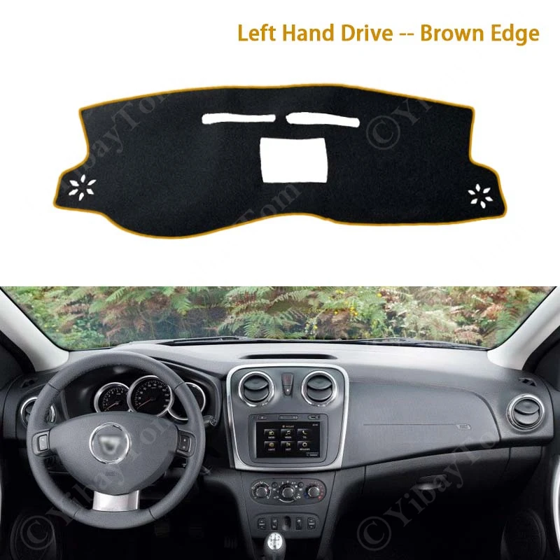 GTFRFD Couverture De Tableau De Bord De Voiture, Pour Dacia Sandero Stepway LLL 2023 (LHD) Console Centrale Tapis De Tableau De Bord Pare-Soleil Tapis Antidérapant