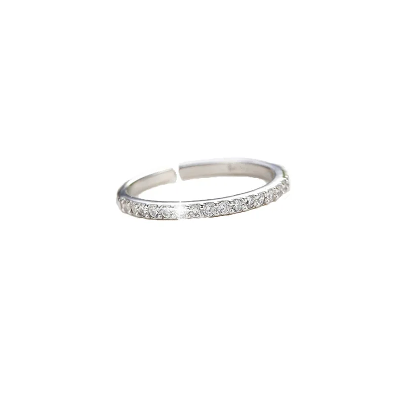 925 Sterling Silver Adjustable Rings For Women Row Zircon Luxury Fine Jewelry Aesthetic Vintage Wedding Jewellery Argent 925