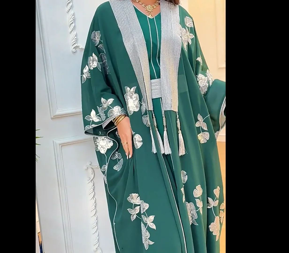 

Рамадан Мусульманское женское кимоно Джалабия Длинное платье Комплект из 2 предметов Ид Дубай Абая Турция Kebaya Кафтан Марокаин Femme Robe Vestidos