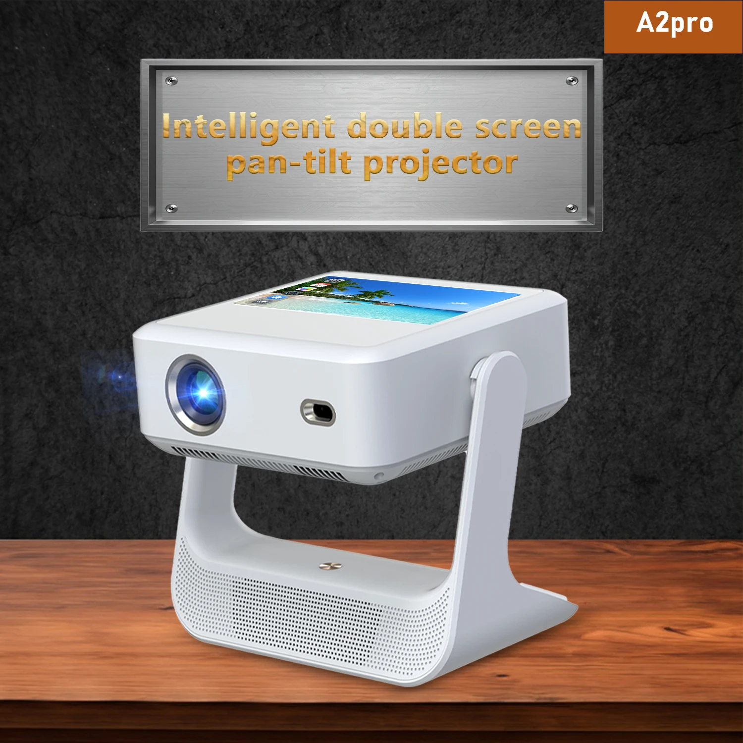 

A2pro high-definition dual-screen, touchscreen projector. 4K blue light eye protection. Playable home theater.